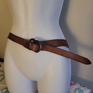 Brown Leather Boho Belt Sz S/M Minimalist